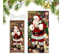 Housse de porte de Noël, motif Père Noël, décoration de porte pour chambre d'enfant, entrée d'hiver, vitrine, école, Nouvel An, cuisine, fête, appartement