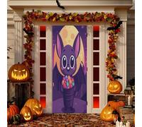 Housse de porte de Noël pour Halloween, motif chat, décoration de porte pour Noël, vacances, maison, fête, 91,4 x 248,9 cm