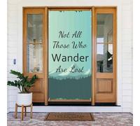Housse de porte de Noël pour porte d'entrée - Toile de fond à suspendre pour extérieur et intérieur avec inscription « Not All Those Who Wander Are Lost1 » - 1,8 x 0,9 m