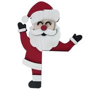 Housse de porte de Noël - Santa Claus Doors Cover Outdoor | Décoration murale rétro en métal | Fête de préférence Portes peintes à la main Décoration de Noël pour fête murale de porte