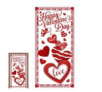 Housse de porte de Saint-Valentin - Panneau sur le thème des cœurs - 90 x 180 cm - Décorations de porte de Saint-Valentin | Pour intérieur ou extérieur - Décoration de fête de porche - Fournitures de