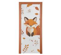 Housse de porte de salle de classe avec feuille d'automne et renard blanc safari 89,9 x 200,9 cm pour maison, bannière marine, fournitures de fête de vacances M