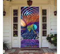 Housse De Porte Decorative,Doorplate Banner,All Year,Couverture De Porte D'EntréE FêTe DéCoration IntéRieur ExtéRieur Pour FêTe De Halloween,NoëL,Anniversaire,Mariage (Lignes,90x210 Cm)