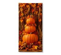 Housse de porte décorative en forme de citrouilles - Feuille d'érable d'automne rustique - Baie d'automne - Avec corde - Décoration d'intérieur pour porche, entrée, fête intérieure ou extérieure