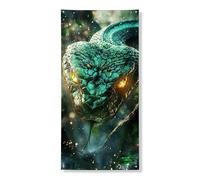 Housse de porte décorative en forme de serpent émeraude mystique - Jungle enchantée - Décoration de porte d'entrée d'intérieur ou d'extérieur - 91,4 x 183 cm