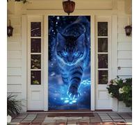 Housse De Porte D'EntréE,BannièRe DéCorative,Couverture De Porte Extra Large,BannièRe De FêTe,Fond De ScèNe Pour Cabine Photo,Affiche IntéRieur/ExtéRieur,Door Cover (Chat,90x210 Cm)