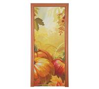 Housse de porte extensible de 89,9 x 200,9 cm, motif citrouille d'automne et d'été, décoration saisonnière M