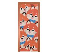 Housse de porte extensible orange mignon renard 89 x 200 cm en automne bannière extérieure porche décoration intérieure extérieure M