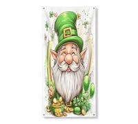 Housse de porte extérieure de la Saint-Patrick 91,4 x 183 cm, motif trèfle léprechaun aquarelle imprimée pour porte d'entrée, décoration amusante pour la maison, le porche