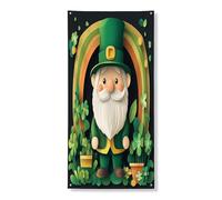 Housse de porte extérieure de la Saint-Patrick, 91,4 x 183 cm, papier découpé avec trèfles léprechaun, bannière de porte d'entrée, de sortie, décoration d'intérieur de vacances