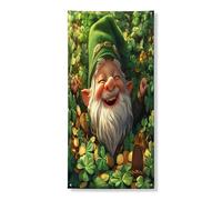 Housse de porte extérieure de la Saint-Patrick 91,4 x 183 cm, trèfle léprechaun, maison de forêt, bannière de porte d'entrée, décoration de porte, décoration de maison de vacances amusante pour