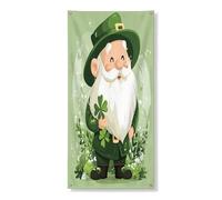 Housse de porte extérieure de la Saint-Patrick, 91,4 x 183 cm, trèfle léprechaun simple, bannière de porte avant et arrière, décoration de porte d'entrée, décoration amusante pour la maison, le porche