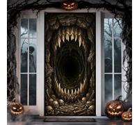 Housse de porte motif tête de mort pour Halloween 91,4 x 182,9 cm