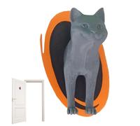 Housse de porte pour chat, décoration d'art 3D en forme de chat, sculpture murale artisanale 3D, pour salon, chambre, studio, salle de bain, intérieur, anniversaire, amis, collègues