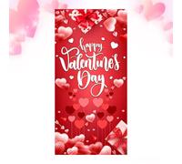 Housse de Porte pour la Saint-Valentin | Pancarte Romantique en Forme de Cœur,90x180 cm Housse de Porte de Garage pour la Saint-Valentin | pour Intérieur Extérieur Garage Porche Fête