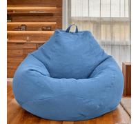 Housse de pouf amovible et lavable en velours épais avec fermeture éclair pour chaise adulte, salon, bureau, chambre à coucher, bleu, 1,80 x 90 cm, accessoire de décoration d'intérieur doux