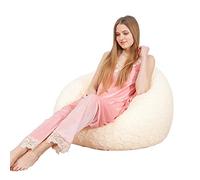 Housse de pouf amovible et lavable pour adultes et adolescents Beige 70 x 80 cm