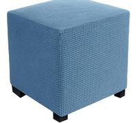 Housse de Pouf Carré 40x40/45x45 Extensible Housse Ottomane,Housses de Repose-Pieds en Jacquard Doux pour protéger Le Repose-Pieds, Housse de Pouf avec Fond élastique, Lavable en Machine ( Color : #24