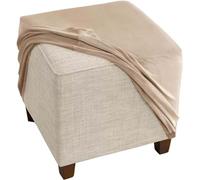 Housse de Pouf Carré 50x50/40x40/35x35/45x45/60x60cm Extensible Housse Ottomane,Housses de Repose-Pieds en Velours Doux pour Protéger Housse de Pouf avec Fond élastique (40x40cm/16x16in #4
