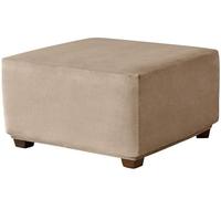 Housse de Pouf Carré 50x50/40x40/35x35/45x45/60x60cm Extensible Housse Ottomane,Housses de Repose-Pieds en Velours Doux pour Protéger Housse de Pouf avec Fond élastique ( Color : #1 , Size : 50x50cm/2