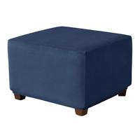 Housse de pouf carré élastique doux pour repose-pieds rectangulaire et carré - 110 x 110 cm, tissu extensible durable et élégant, parfait pour décoration d'intérieur