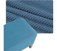 Housse De Pouf Carré Extensible en Tissu Jacquard Élastique, Protège Meuble Anti-Glissant pour Ottoman, Repose-Pieds Et Tabouret Lavable Machine, Idéal pour Salon(Dust-Blue,30x30in/75x75cm)