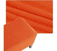 Housse De Pouf Carré Extensible en Tissu Jacquard Élastique, Protège Meuble Anti-Glissant pour Ottoman, Repose-Pieds Et Tabouret Lavable Machine, Idéal pour Salon(Orange,28x28in/70x70cm)