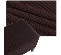 Housse De Pouf Carré Extensible en Tissu Jacquard Élastique, Protège Meuble Anti-Glissant pour Ottoman, Repose-Pieds Et Tabouret Lavable Machine, Idéal pour Salon(Brown,36x36in/90x90cm)