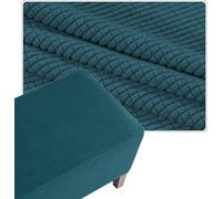 Housse De Pouf Carré Extensible en Tissu Jacquard Élastique, Protège Meuble Anti-Glissant pour Ottoman, Repose-Pieds Et Tabouret Lavable Machine, Idéal pour Salon(Dark-Blue,28x28in/70x70cm)