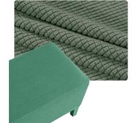 Housse De Pouf Carré Extensible en Tissu Jacquard Élastique, Protège Meuble Anti-Glissant pour Ottoman, Repose-Pieds Et Tabouret Lavable Machine, Idéal pour Salon(Grass-Green,28x28in/70x70cm)