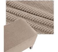 Housse De Pouf Carré Extensible en Tissu Jacquard Élastique, Protège Meuble Anti-Glissant pour Ottoman, Repose-Pieds Et Tabouret Lavable Machine, Idéal pour Salon(Khaki,22x22in/55x55cm)