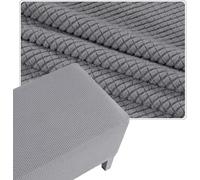 Housse De Pouf Carré Extensible en Tissu Jacquard Élastique, Protège Meuble Anti-Glissant pour Ottoman, Repose-Pieds Et Tabouret Lavable Machine, Idéal pour Salon(Light-Gray,28x28in/70x70cm)
