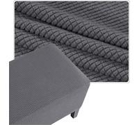 Housse De Pouf Carré Extensible en Tissu Jacquard Élastique, Protège Meuble Anti-Glissant pour Ottoman, Repose-Pieds Et Tabouret Lavable Machine, Idéal pour Salon(Dark-Gray,40x40in/100x100cm)