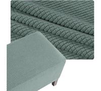 Housse De Pouf Carré Extensible en Tissu Jacquard Élastique, Protège Meuble Anti-Glissant pour Ottoman, Repose-Pieds Et Tabouret Lavable Machine, Idéal pour Salon(Gray-Green,28x28in/70x70cm)