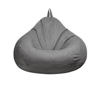 Housse de pouf de jeu, amovible et lavable, coussin de sol imperméable pour le salon, assise intérieure et extérieure (couleur : gris, taille : réglable)