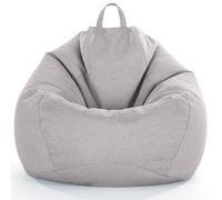 Housse de pouf de rangement pour animaux en peluche - Organiseur en lin ultra doux lavable pour jouets en peluche, sac textile pour canapé paresseux