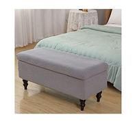 Housse de pouf de rangement rectangulaire gris clair - Housse extensible pour banc grand/moyen/petit - Protection de repose-pieds - Élégante housse de pouf pour décoration d'intérieur