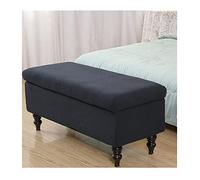 Housse de pouf de rangement rectangulaire noire avec couvercle - Housse élégante pour banc de rangement grand/moyen/petit - Housse de pouf polyvalente, taille M