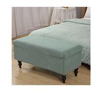 Housse de pouf de rangement rectangulaire vert pois - Housses extensibles pour bancs de rangement et repose-pieds de grand/moyen/petit - Couvercle de protection élégant