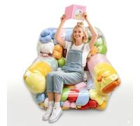 Housse de pouf de rangement transparente pour enfants - Organiseur de jouets en peluche extra large avec fermeture éclair (100 x 90 cm)