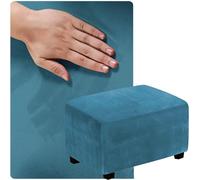 Housse de Pouf de Taille Personnalisée, Housse de Repose-Pieds Velours, Protecteur de Ottomane, Dites-moi la taille dont vous avez besoin et nous la personnaliserons for vous(Peacock blue,100x150cm)