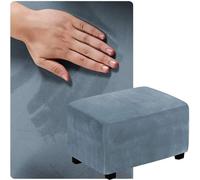Housse de Pouf de Taille Personnalisée, Housse de Repose-Pieds Velours, Protecteur de Ottomane, Dites-moi la taille dont vous avez besoin et nous la personnaliserons for vous(Gris Bleu,60x120cm)