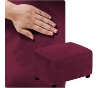 Housse de Pouf de Taille Personnalisée, Housse de Repose-Pieds Velours, Protecteur de Ottomane, Dites-moi la taille dont vous avez besoin et nous la personnaliserons for vous(Wine Red,35x55cm)