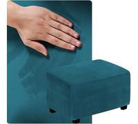Housse de Pouf de Taille Personnalisée, Housse de Repose-Pieds Velours, Protecteur de Ottomane, Dites-moi la taille dont vous avez besoin et nous la personnaliserons for vous(Bleu profond,95x145cm)