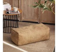 Housse de pouf double siège - Enveloppe de canapé en similicuir suédine pour adultes, pas de remplissage nécessaire, sac pouf confortable, couleur abricot élégante, parfaite pour le salon et la