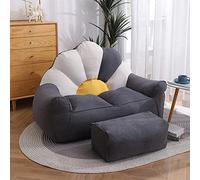 Housse de pouf douce en coton et lin, lavable et avec une fermeture éclair durable, idéale pour les adultes - Rembourrage non inclus, meuble de salon élégant et confortable.