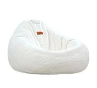 Housse de pouf douce en fausse peau de lapin, de qualité supérieure pour enfants, adolescents et adultes, 120 x 120 cm, design blanc confortable pour une relaxation confortable et une décoration