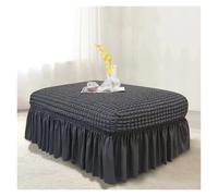 Housse De Pouf Élastique en Polyester Protection Décorative Anti-Dérapante pour Salon, Chambre, Hôtels(Gray,M)