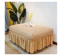 Housse De Pouf Élastique en Polyester Protection Décorative Anti-Dérapante pour Salon, Chambre, Hôtels(Beige,M)