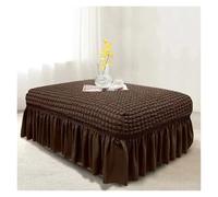 Housse De Pouf Élastique en Polyester Protection Décorative Anti-Dérapante pour Salon, Chambre, Hôtels(Brown,M)